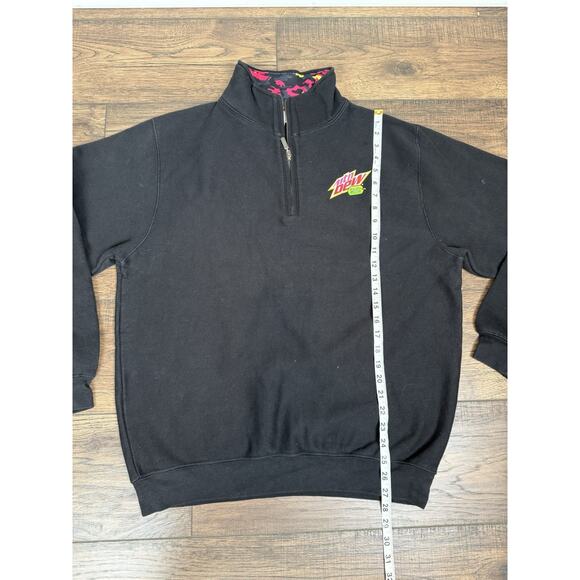 Mountain Dew Major Melon Sweater Pullover Mens Large Black Logo Half Zip Promo - Picture 6 of 6